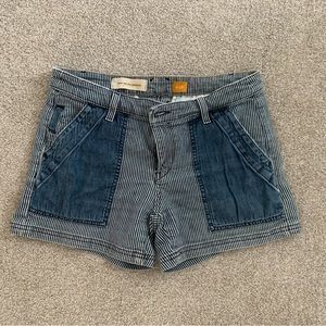 Stylish Blue Striped Denim Shorts